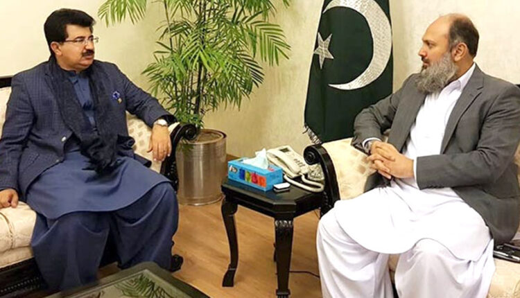 وزیراعلیٰ جام کمال خان سے چیئرمین سینیٹ صادق سنجرانی کی ملاقات