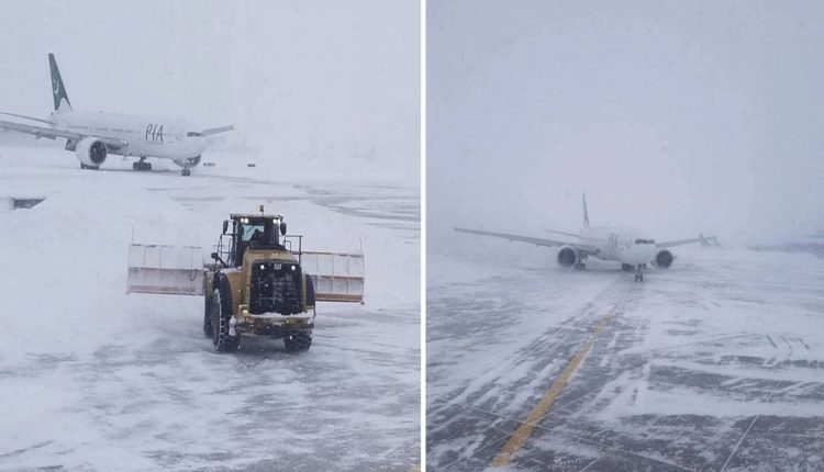 کینیڈا میں شدید برفباری، پی آئی اے کا طیارہ برفانی طوفان کی زد میں آگیا