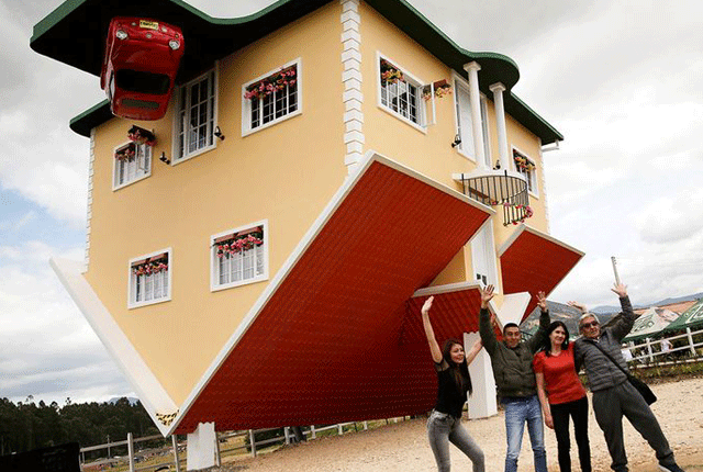 کولمبیا کے الٹے گھر کی ہر شے الٹی