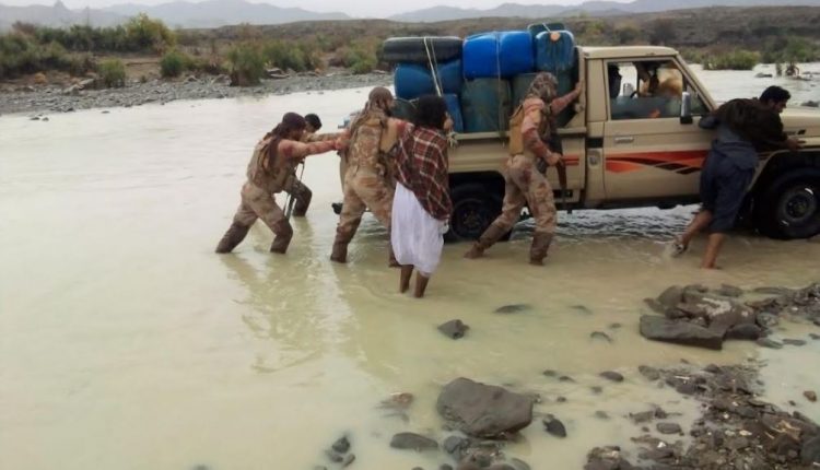 سیلاب سے متاثرہ علاقوں میں ایف سی ساوتھ بلوچستان کی طرف سے امدادی کارروائیاں