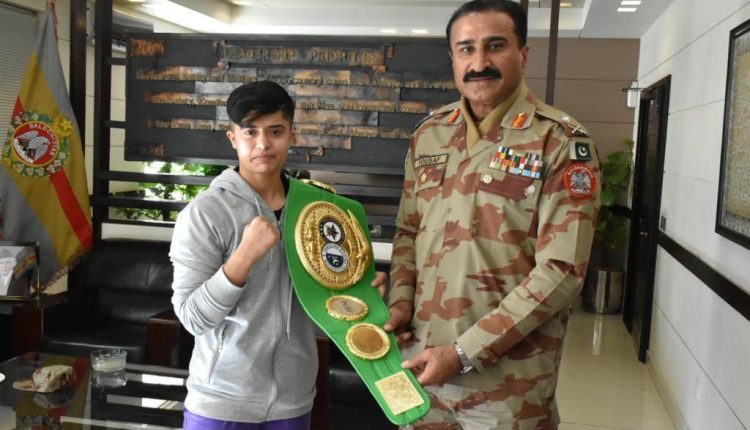فرنٹیئر کور بلوچستان نارتھ کی جانب سے انٹرنیشنل باکسر ملائیکہ زاہد کو ورلڈ یوتھ باکسنگ چمپئن شپ کیلئے سپانسر شپ دینے کا اعلان ۔
