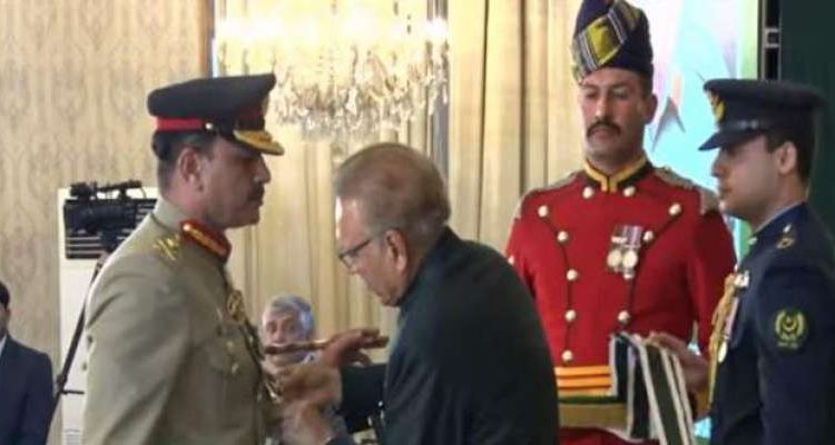 صدر مملکت نے آرمی چیف جنرل عاصم منیر کو نشان امتیاز ملٹری سے نواز دیا