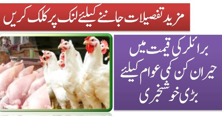 برائلرکی قیمت میں حیران کن کمی عوام کیلئے بڑی خوشخبری