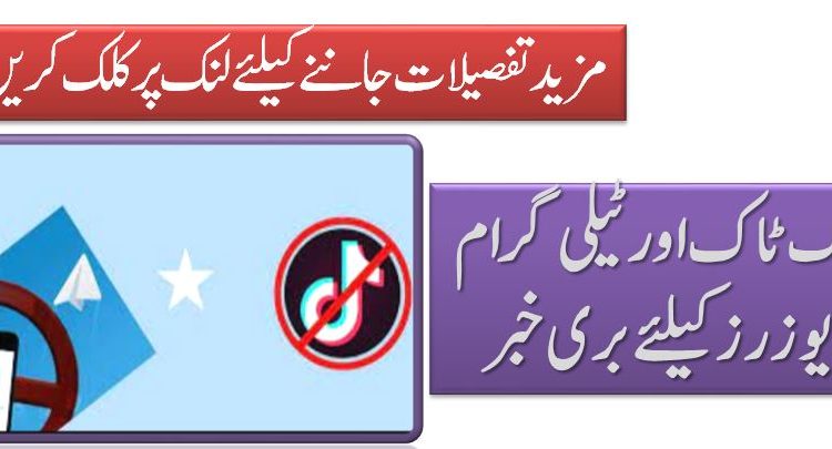 ٹک ٹاک اور ٹیلی گرام پر پابندی عائد